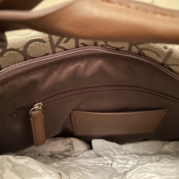 Calvin Klein Tan and Brown Hobo Bag with Wallet - Picture 2 of 10